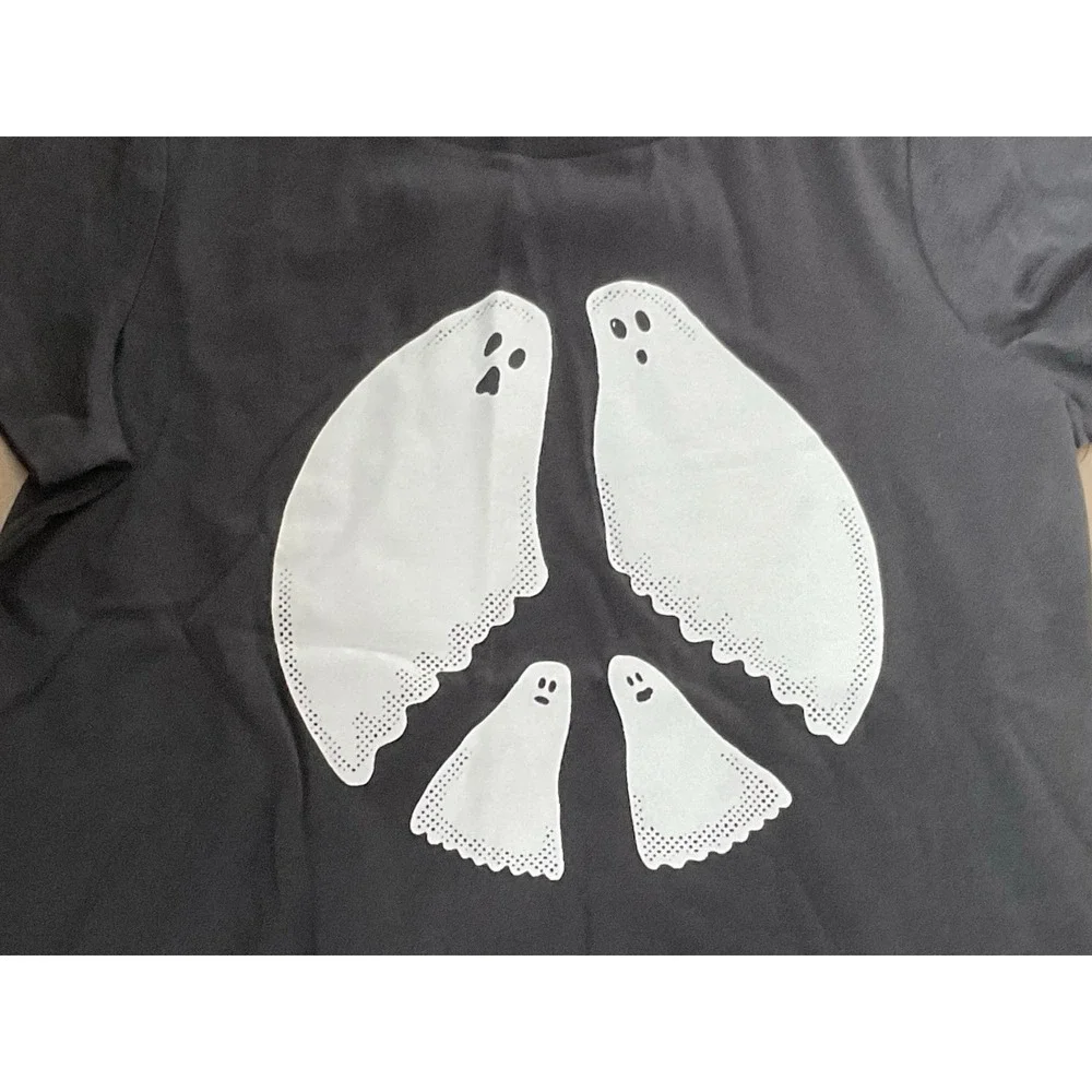 NWT Old Navy Halloween shirt - ghosts peace - kids size‎ L (10-12)
